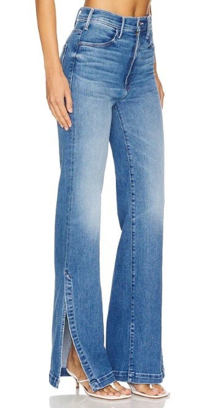 Mother Women's Sz 27 The Hustler Sidewinder Split Hem Flared Leg Blue